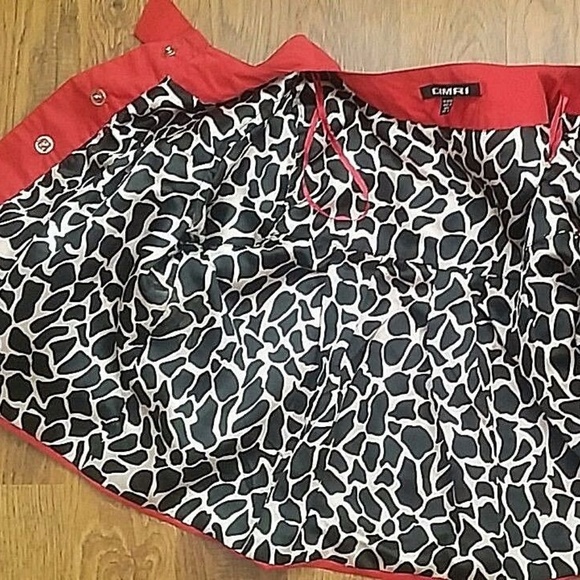 DIMRI Jacket Cropped Solid Red Animal Print Lining - Picture 8 of 8
